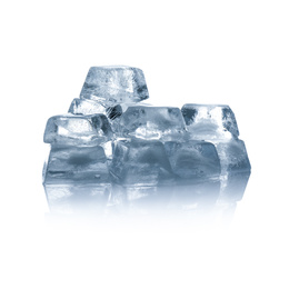 Photo of Crystal clear ice cubes isolated on white