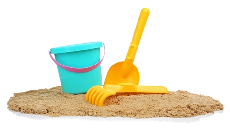 Photo of Composition with beach objects on white background