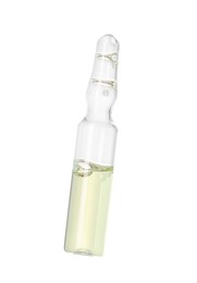 Photo of Glass ampoule with liquid isolated on white