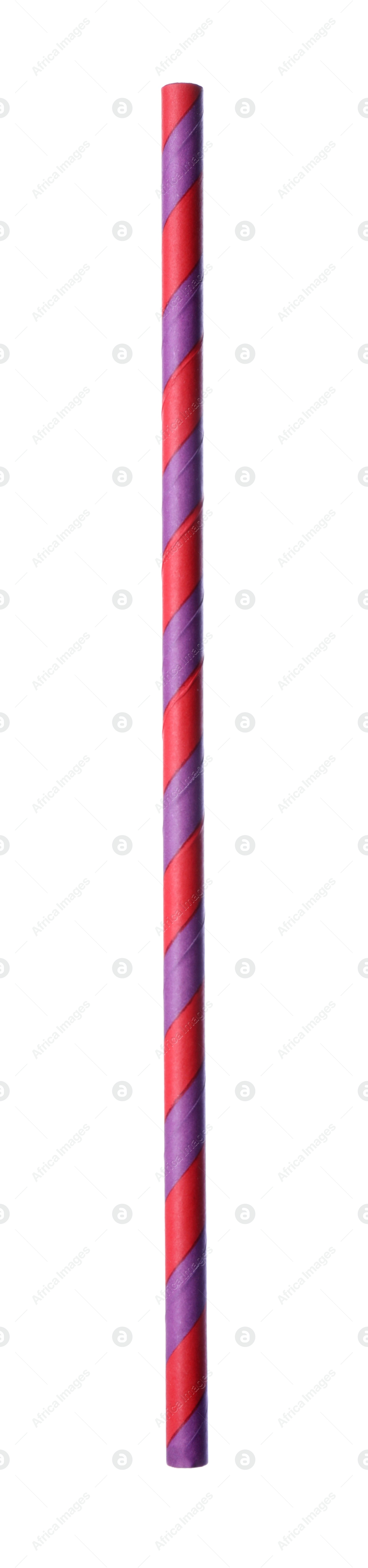 Photo of Striped paper cocktail straw isolated on white