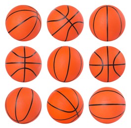 Basketball ball isolated on white, different sides