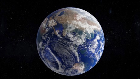 View of Earth in open space, illustration