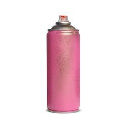 Photo of Used can of spray paint on white background