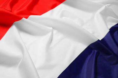 Flag of Netherlands as background, top view