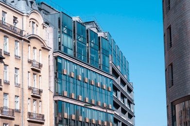 Beautiful view of modern buildings on sunny day