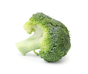 Fresh raw green broccoli isolated on white