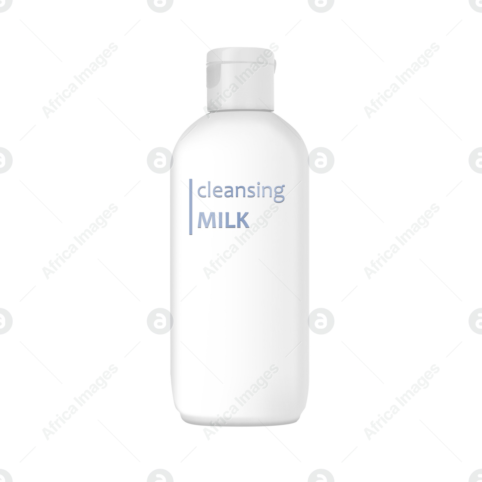 Image of Bottle of cleansing milk isolated on white. Makeup remover 