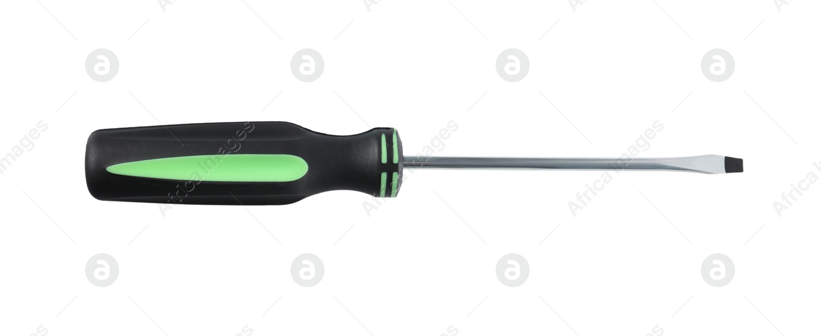 Photo of One screwdriver isolated on white, top view