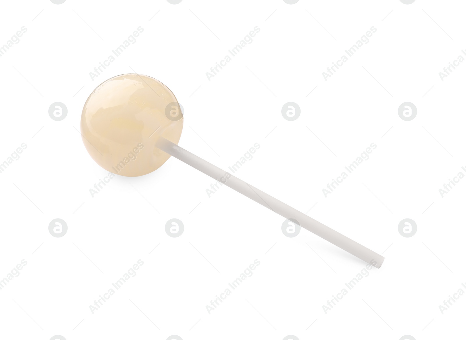 Photo of One sweet colorful lollipop isolated on white