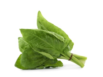 Photo of Bundle of fresh spinach isolated on white