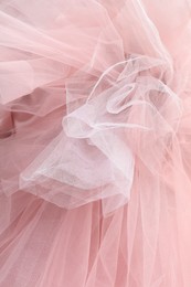 Beautiful tulle fabric as background, closeup view