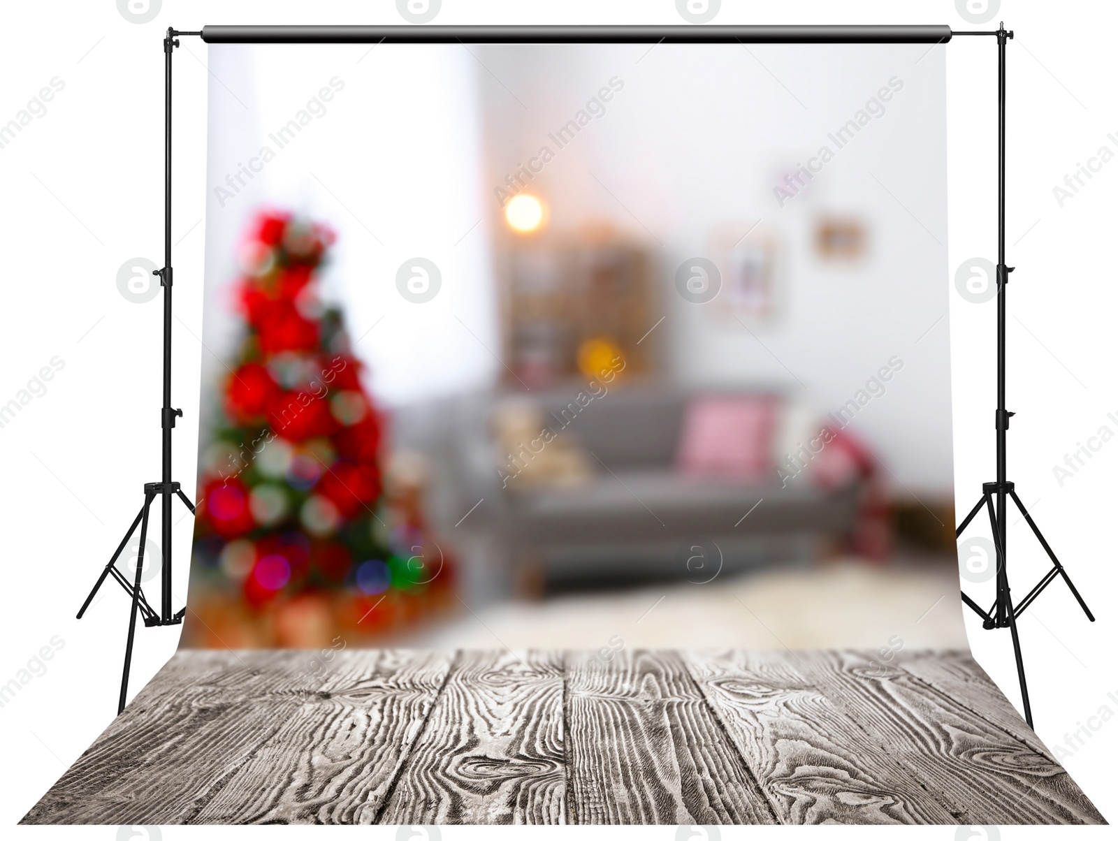 Image of Professional studio background for Christmas photo session isolated on white