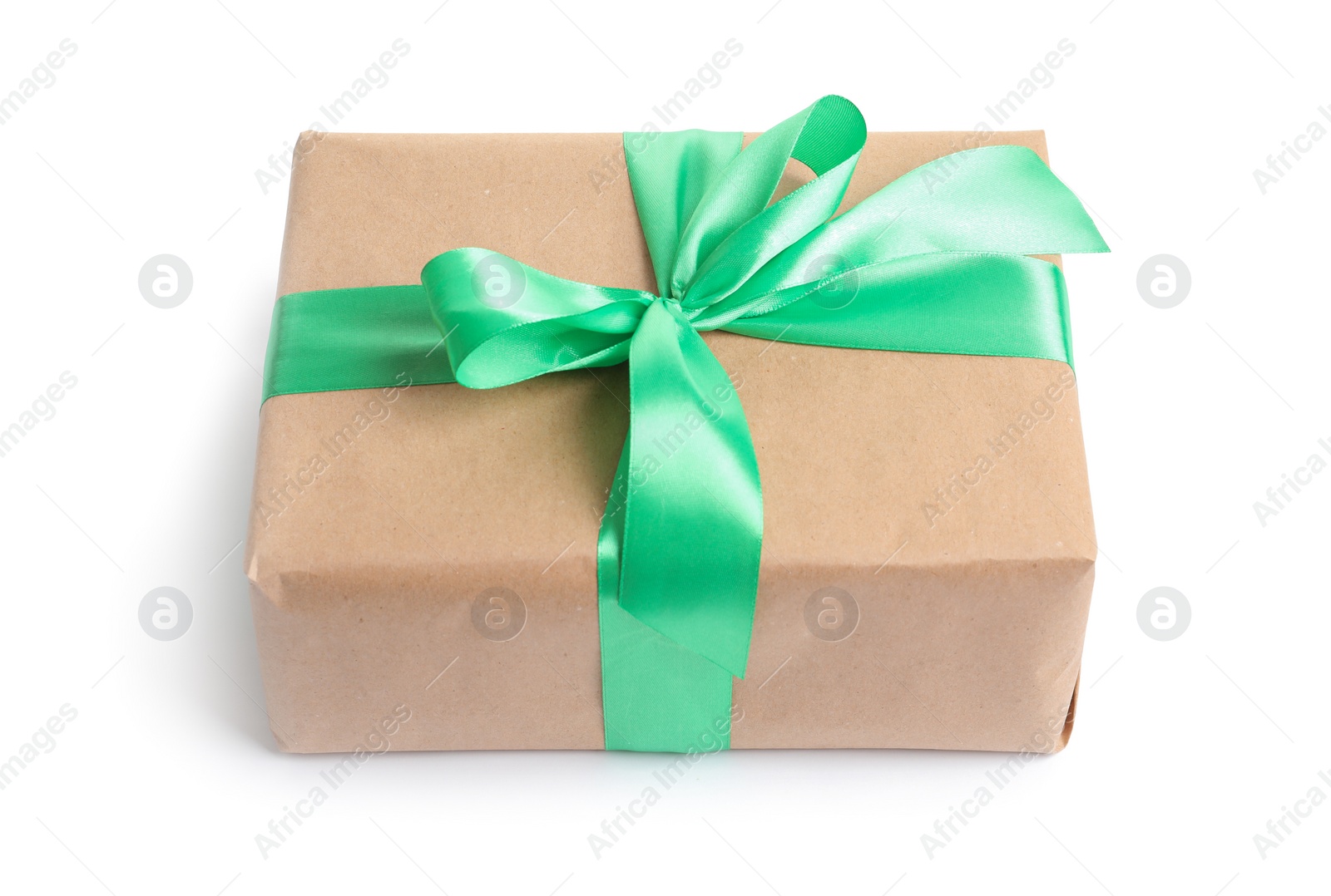 Photo of Beautifully wrapped gift box on white background