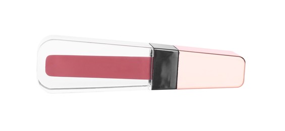 Photo of One lip gloss isolated on white. Cosmetic product