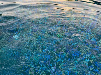 Photo of Clear rippled water in outdoor swimming pool