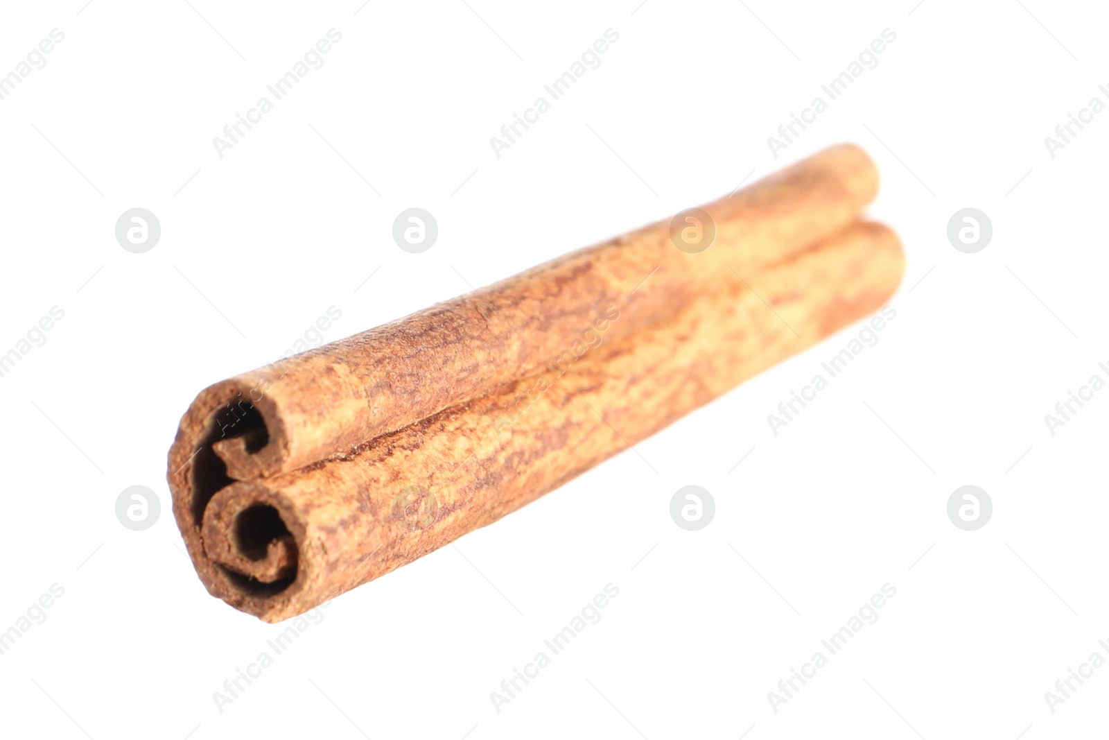 Photo of One aromatic cinnamon stick isolated on white