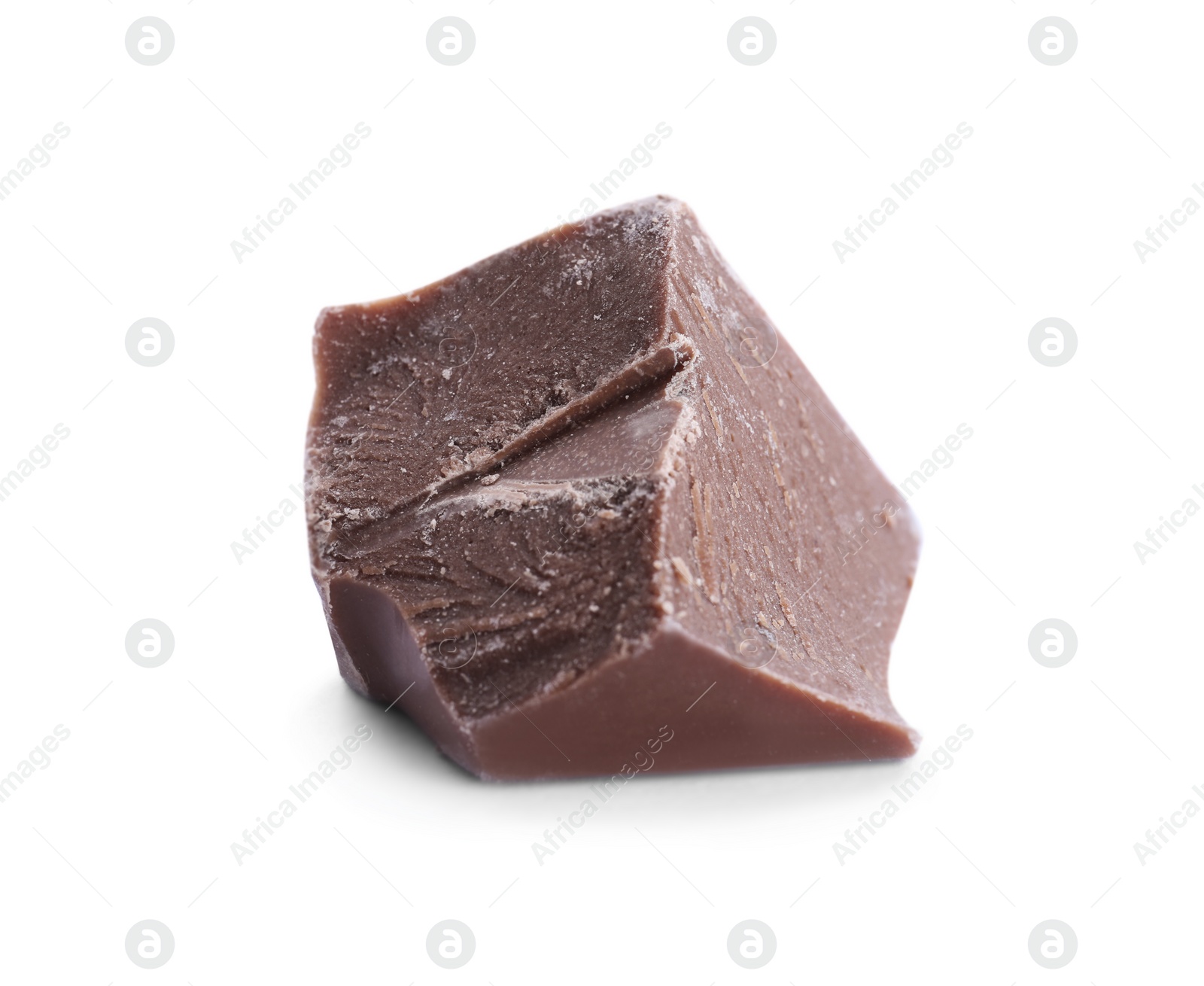 Photo of Piece of milk chocolate isolated on white