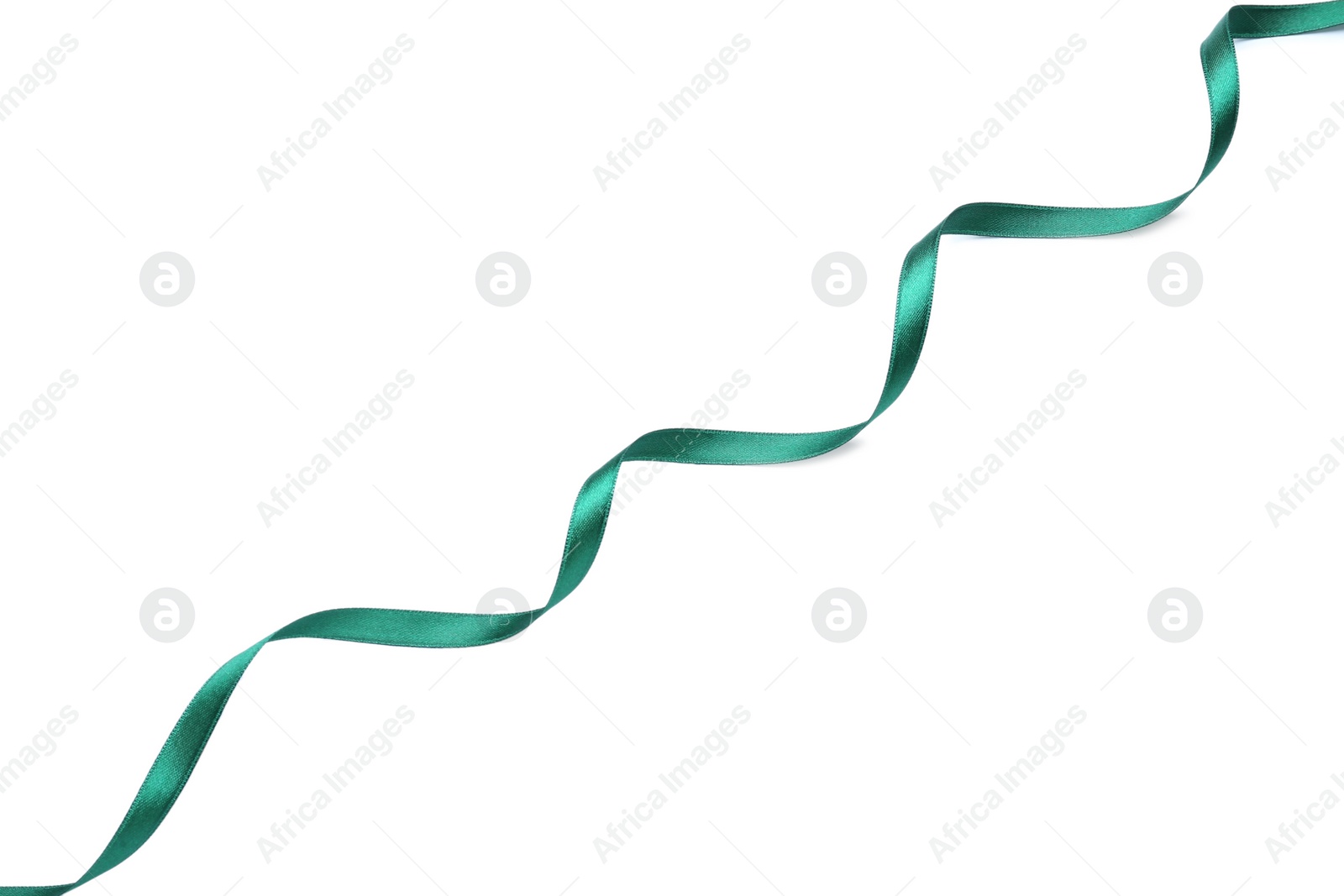 Beautiful ribbon isolated on white, top view Photo of Beautiful ribbon isolated on white, top view