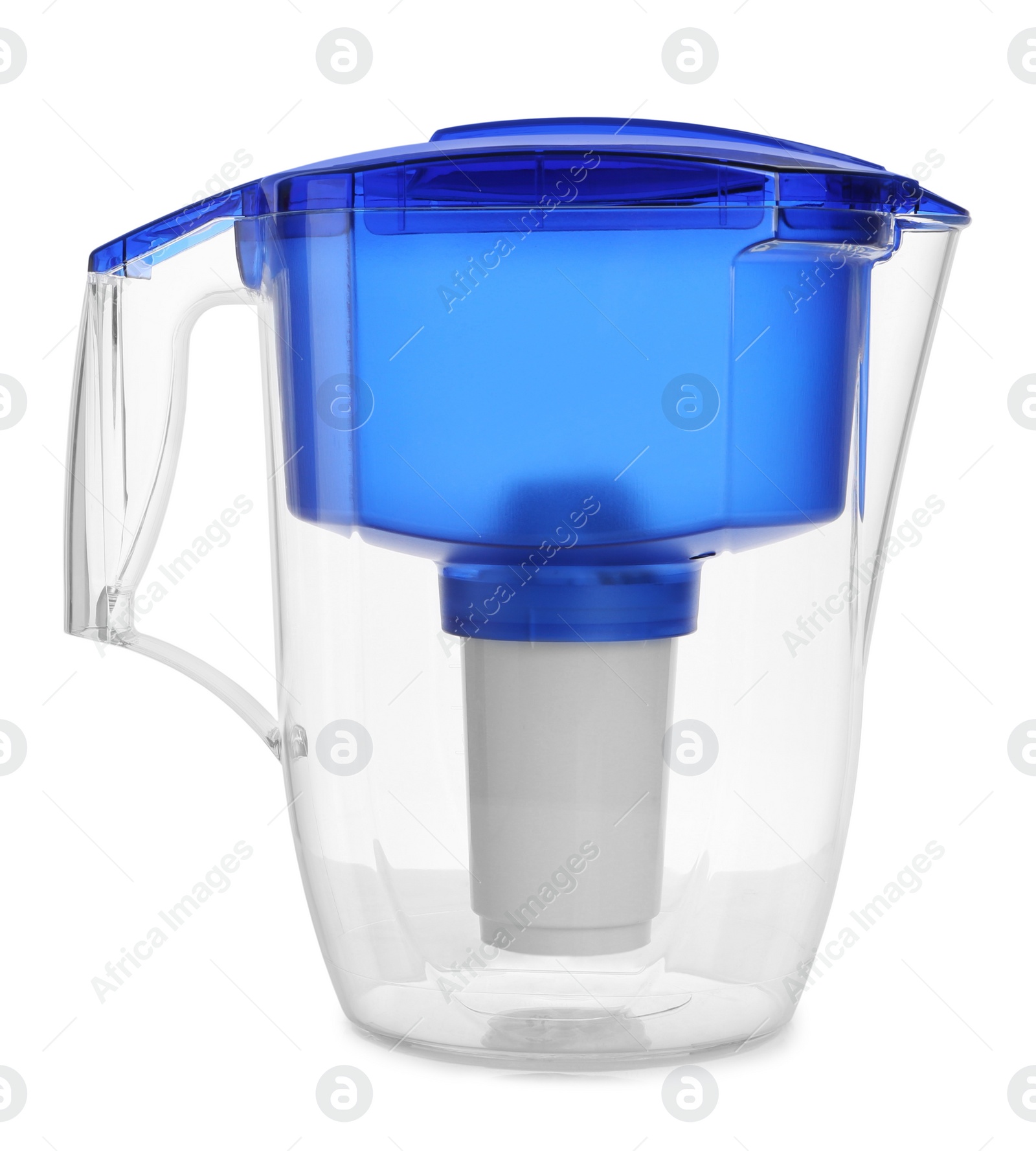 Photo of Empty water filter jug isolated on white