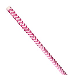 One striped paper straw for drinking isolated on white