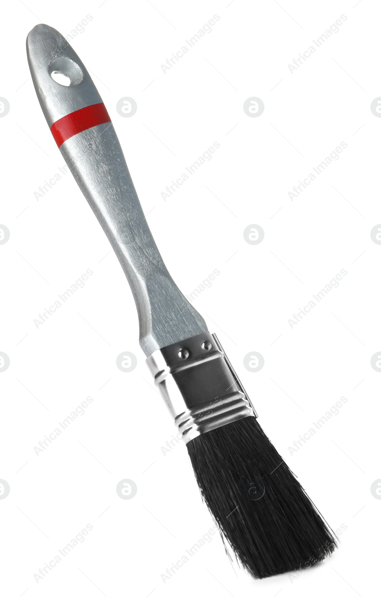 Photo of New paint brush on white background. Decorating tool