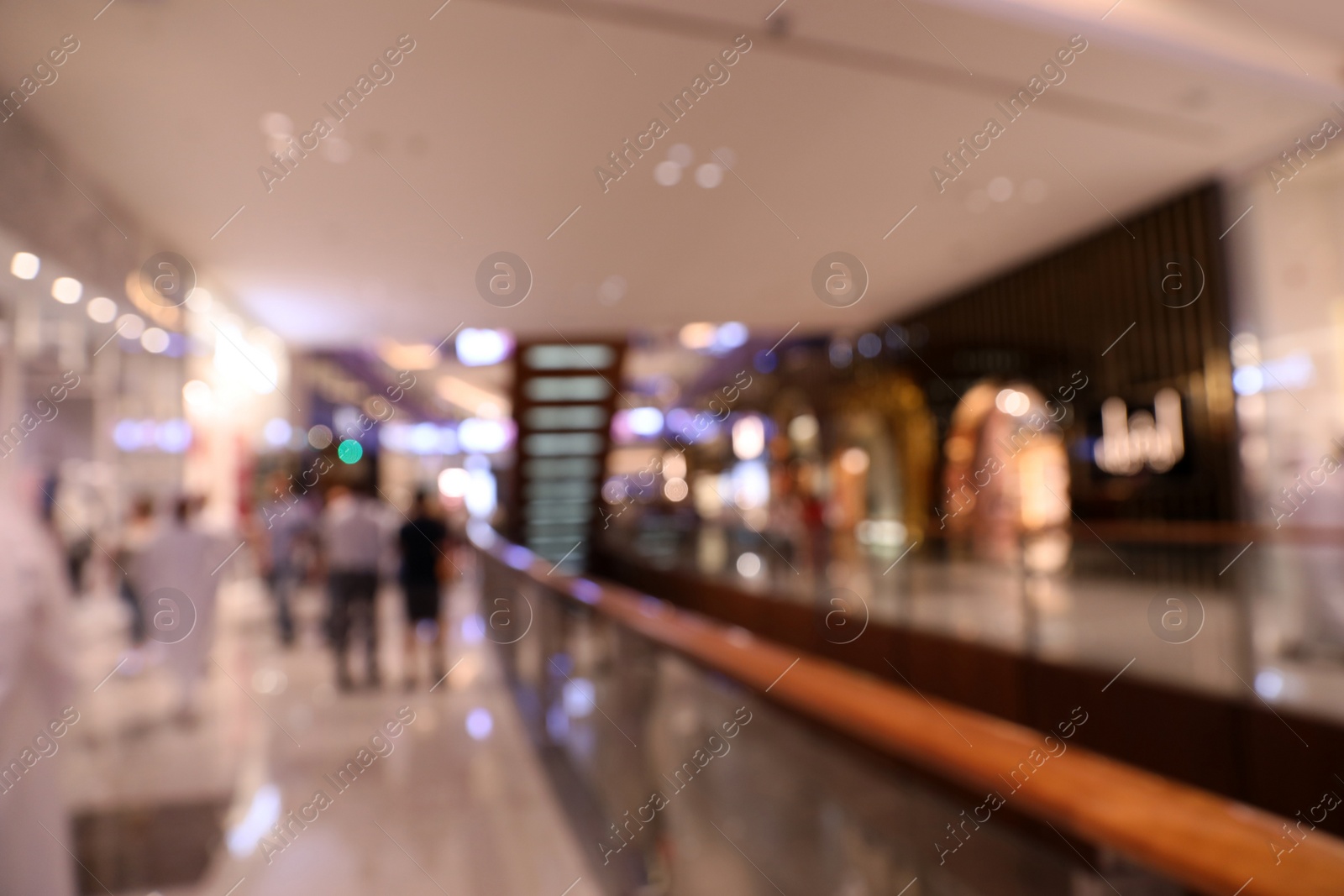 Photo of DUBAI, UNITED ARAB EMIRATES - NOVEMBER 04, 2018: Interior of luxury shopping mall, blurred view