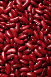 Photo of Top view of raw red kidney beans as background
