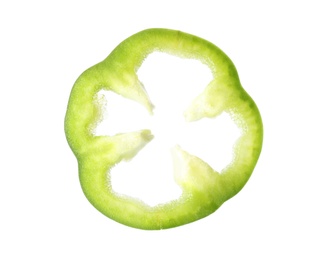 Cut fresh bell pepper on white background