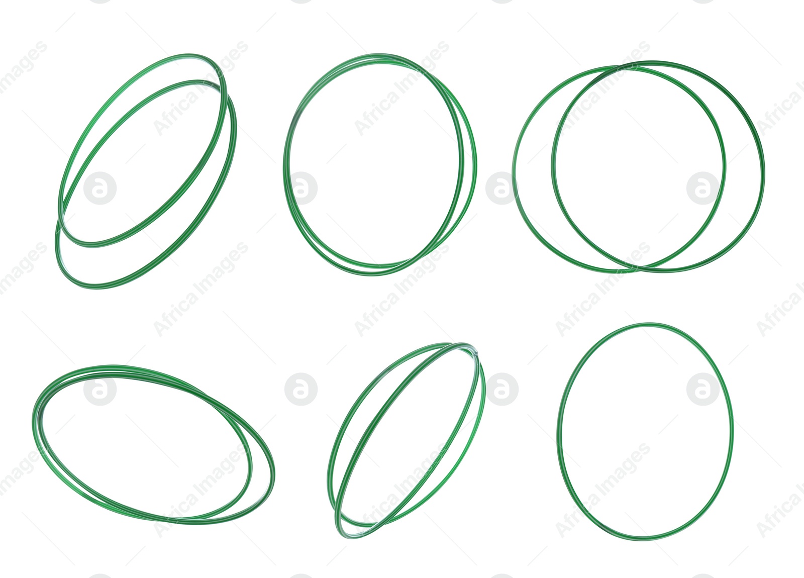 Image of Set of hula hoops isolated on white