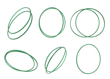 Image of Set of hula hoops isolated on white