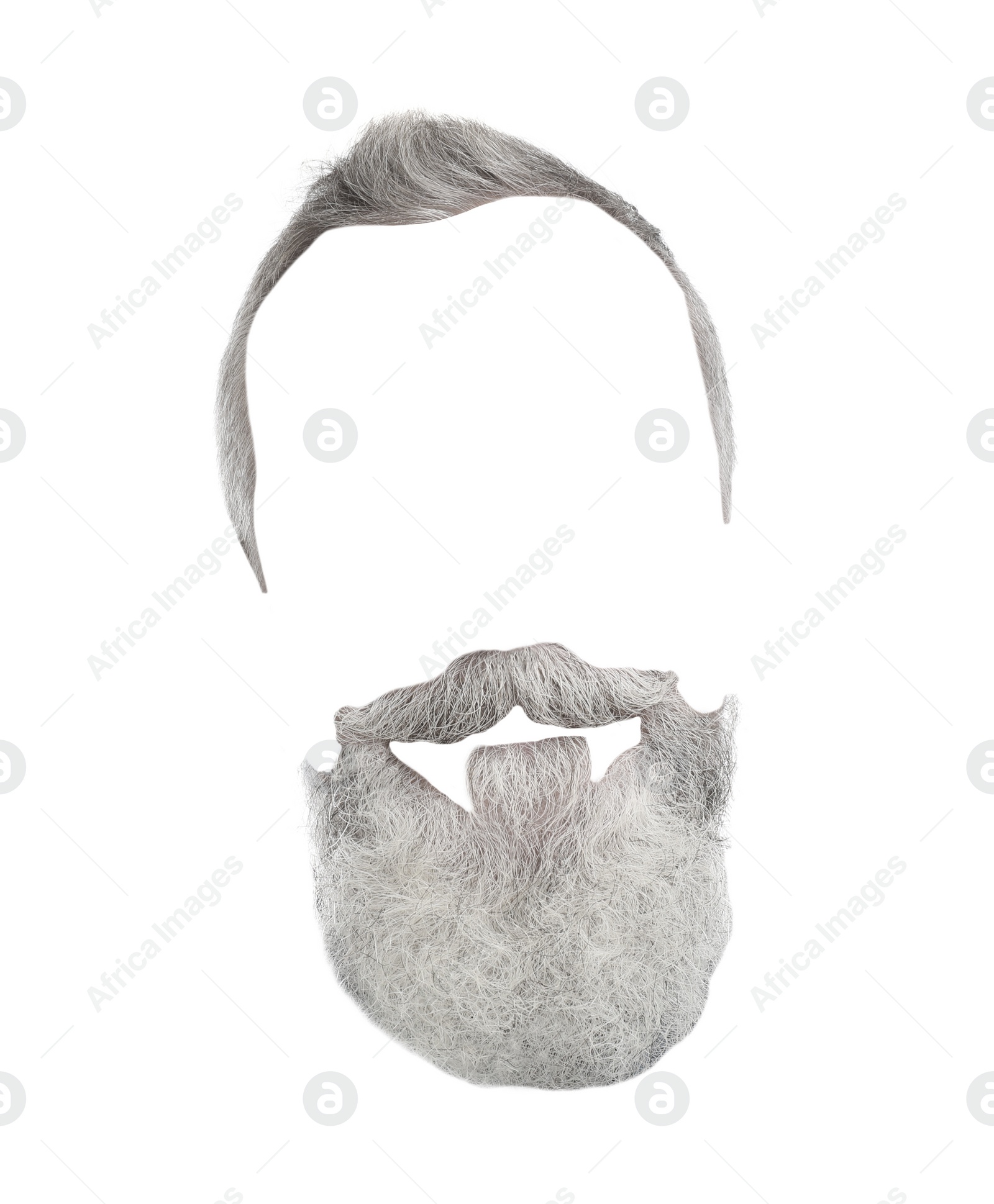 Image of Fashionable men's hairstyle and beard isolated on white. Image for design
