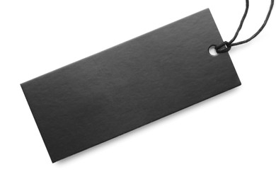 Photo of Cardboard tag with space for text isolated on white, top view