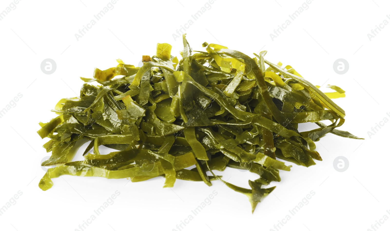 Photo of Fresh laminaria (kelp) seaweed isolated on white