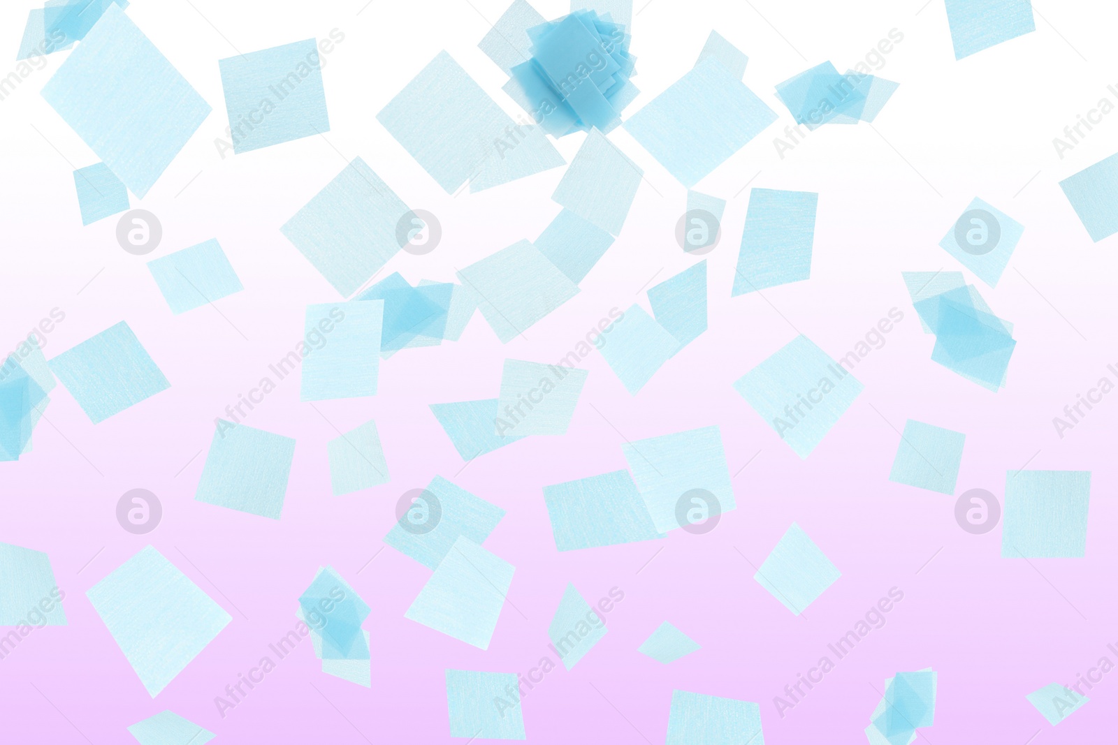 Image of Bright confetti falling on gradient violet background