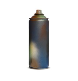 Photo of Used can of spray paint on white background