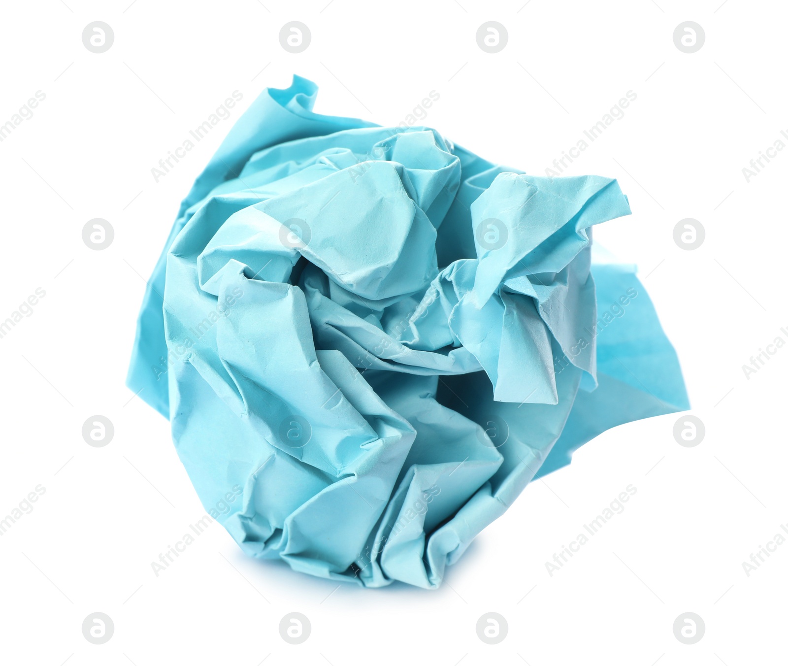 Photo of Color crumpled sheet of paper isolated on white