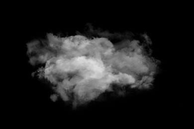 Cloud of white smoke on black background