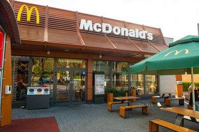 Photo of WARSAW, POLAND - SEPTEMBER 16, 2022: View of McDonald's restaurant on city street