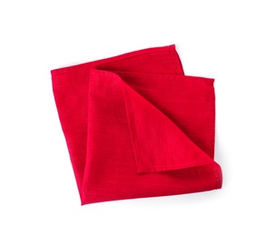 Fabric napkin for table setting on white background