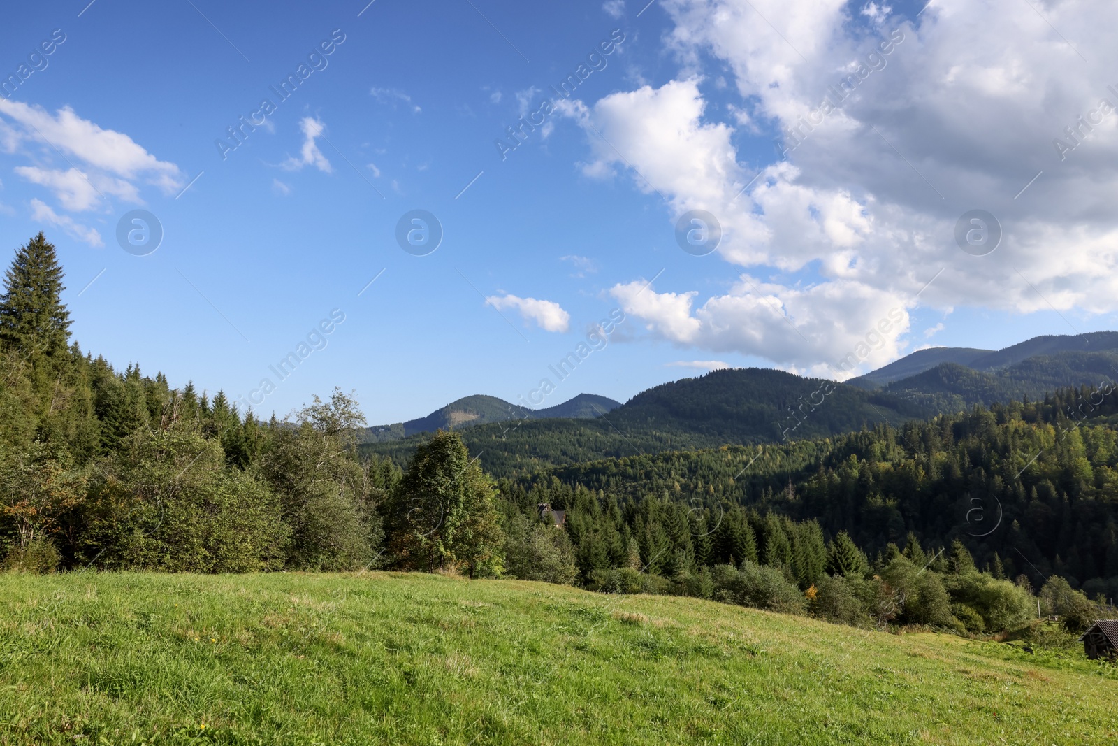Photo of Beautiful view of blue sky over mountains on sunny day