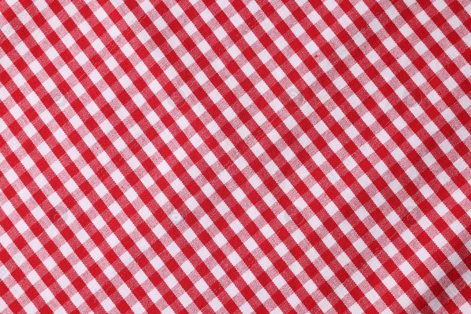 Photo of Red checkered tablecloth as background, top view