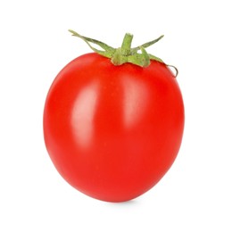 Photo of One ripe cherry tomato isolated on white