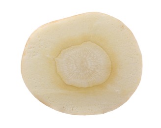 Photo of Piece of fresh parsnip isolated on white