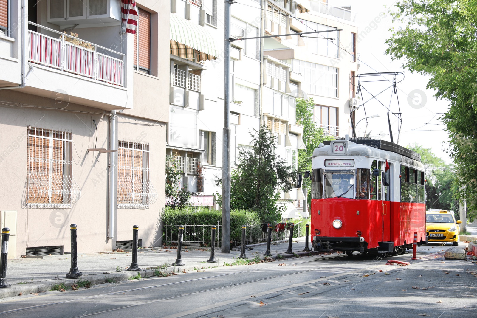 Photo of ISTANBUL, TURKEY - AUGUST 11, 2019: Old tram on city street