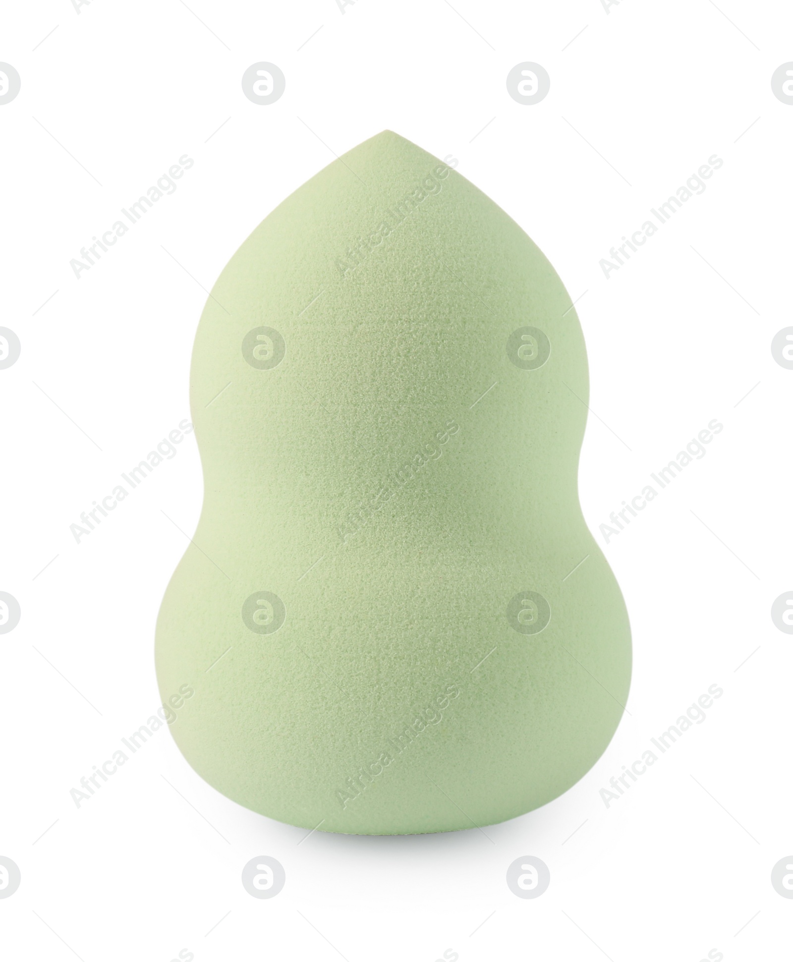 Photo of Light green makeup sponge isolated on white