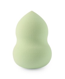 Photo of Light green makeup sponge isolated on white
