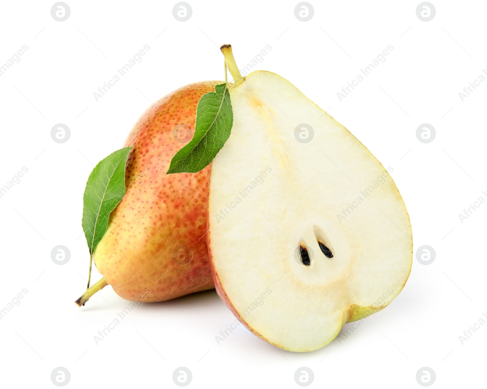 Photo of Fresh ripe juicy pears isolated on white