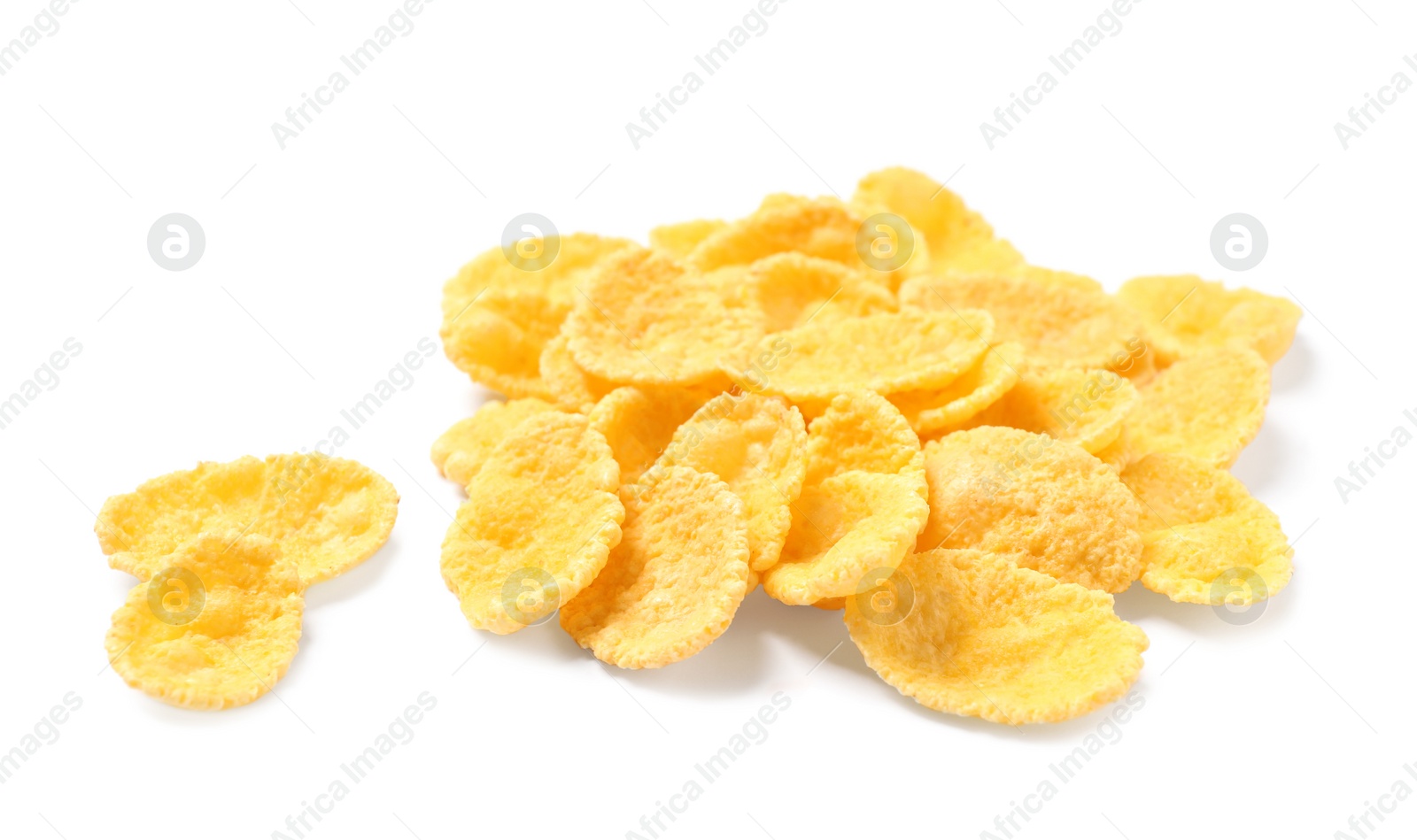 Photo of Tasty crispy corn flakes isolated on white