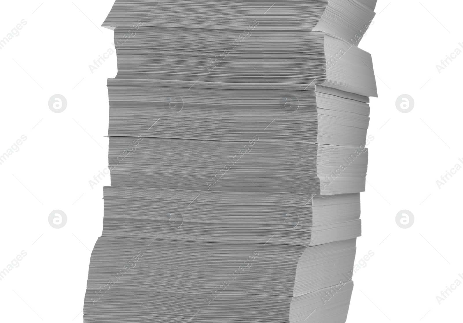 Photo of Stack of paper sheets on white background