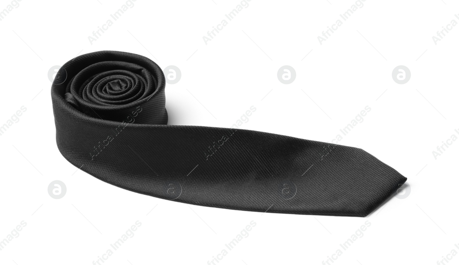 Photo of Classic black male necktie isolated on white